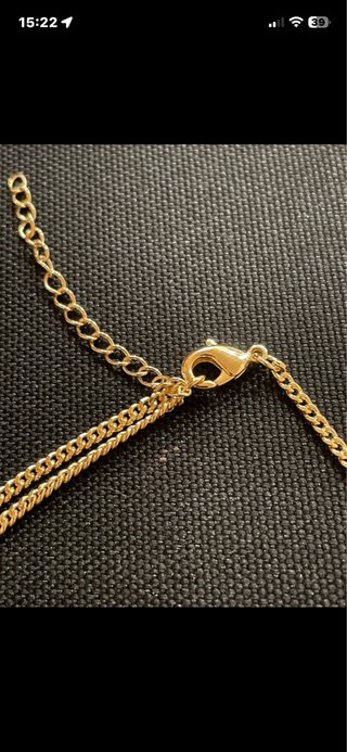 Gargantilla oro laminado 14k mariposa perla