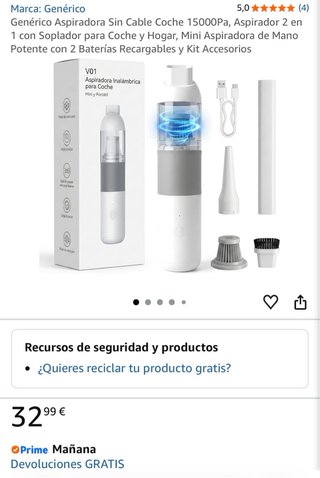 Aspirador Inalámbrico para coche /escritorio