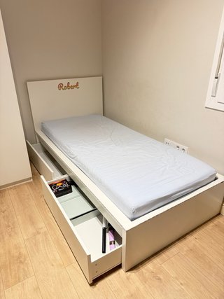 Cama individual con cajones y colchon