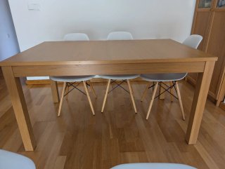 Mesa Comedor Extensible 140cm + 6 Sillas