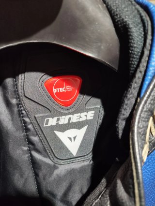 Chaqueta Dainese Cuero Azul y Negro