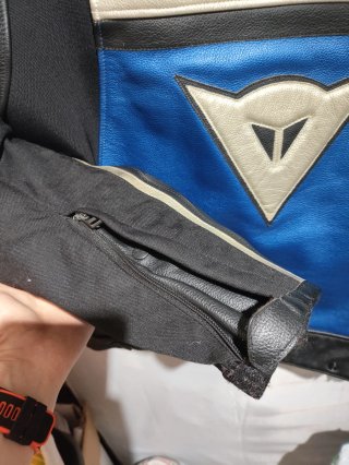 Chaqueta Dainese Cuero Azul y Negro