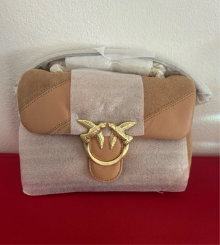 Borsa Pinko Love Puff Beige/Rosa