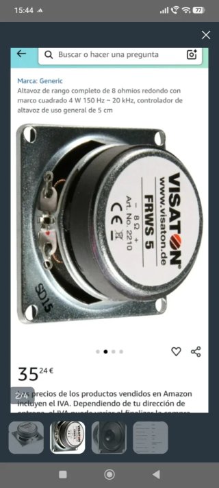 Altavoz Visaton FRWS 5 8 Ohm 4W