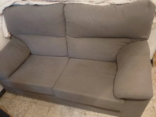 Sofá de tela gris 2 plazas