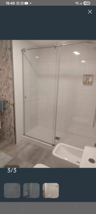 Mampara de ducha cristal y metal