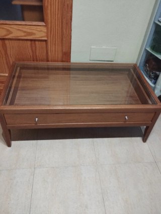 Mesa de centro madera y cristal