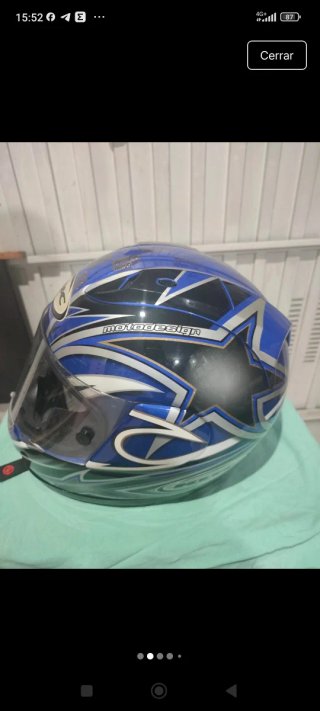Casco Integral KBC Azul y Plateado