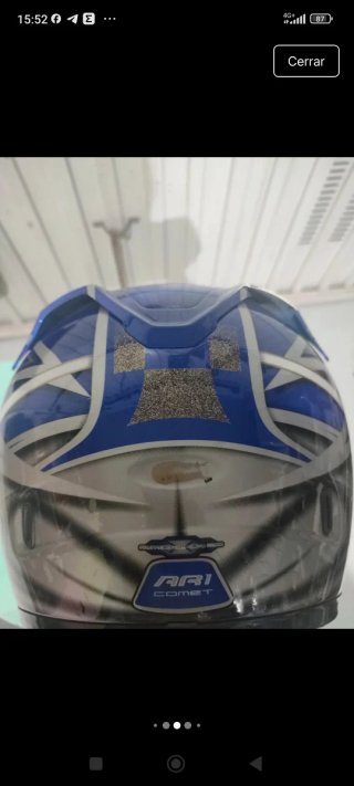 Casco Integral KBC Azul y Plateado