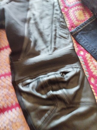Pantalón cuero moto mujer negro