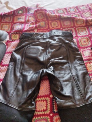 Pantalón cuero moto mujer negro