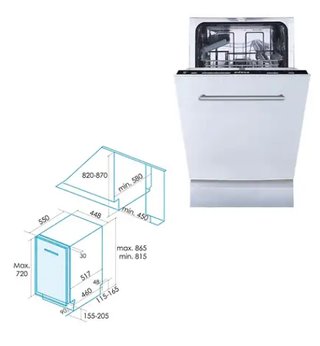 Lavavajillas integrable Edesa 45 cm EDB4610I
