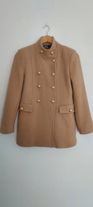 Abrigo Zara Lana Beige T. S-M