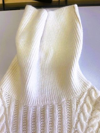 Jersey lana cuello alto trenzado talla M