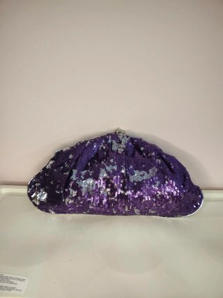 Bolso de fiesta Volum lentejuelas morado sin estre