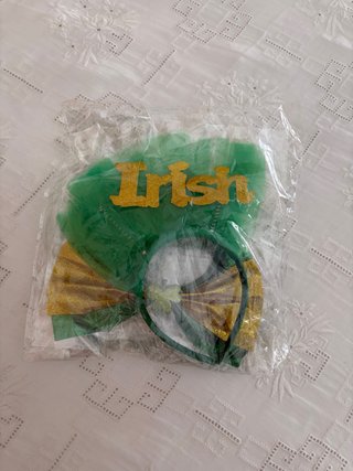 2 cerchietti San Patrizio oro e verdi
