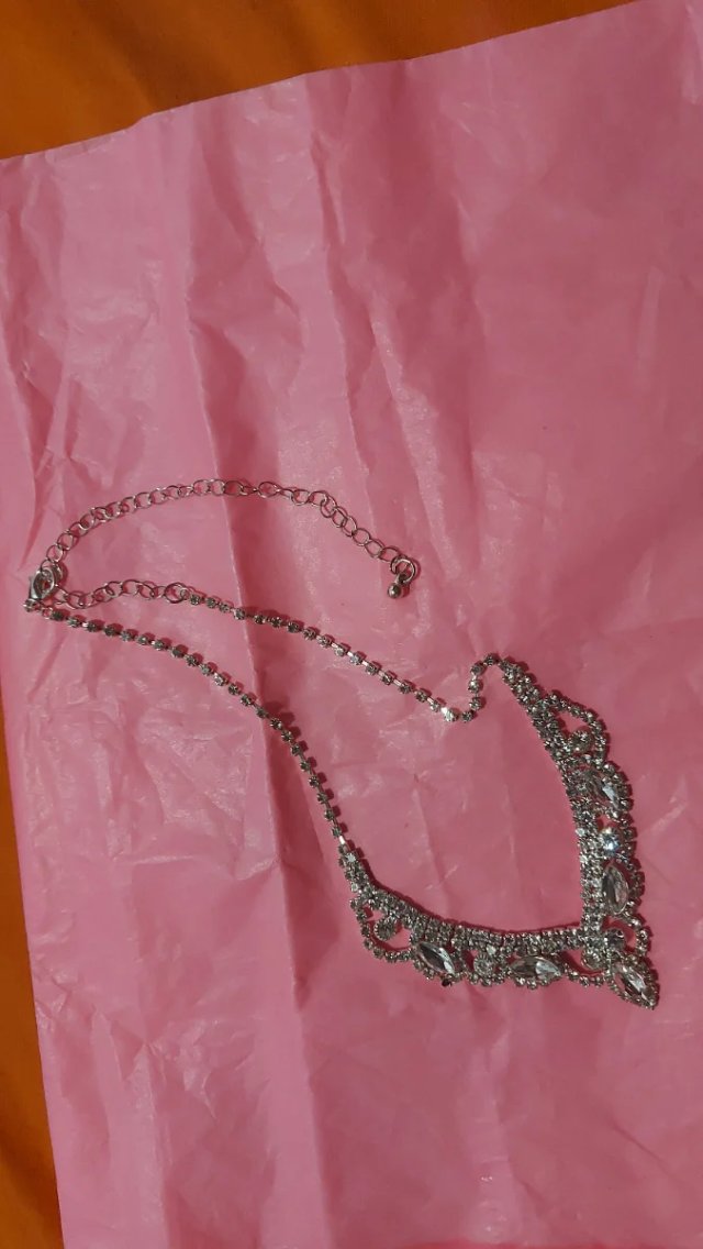 Collar fiesta brillantes plata