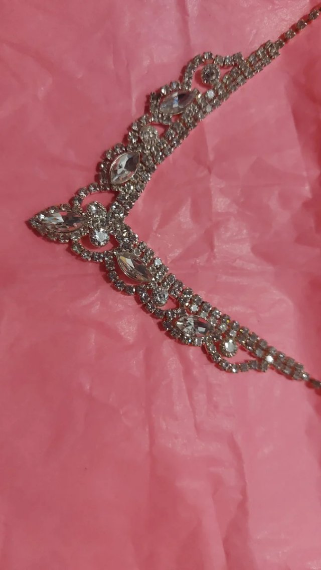 Collar fiesta brillantes plata