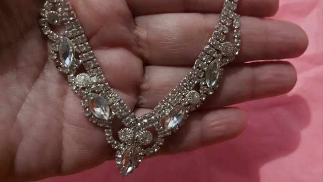 Collar fiesta brillantes plata