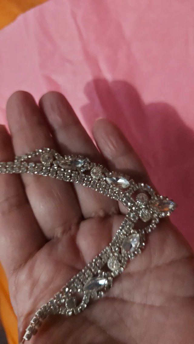 Collar fiesta brillantes plata