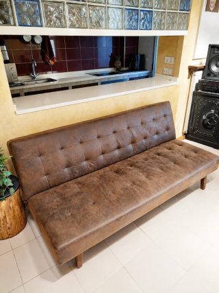 Sofá Cama Marrón Tapizado