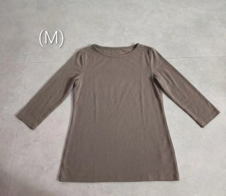 (M) Camiseta básica manga 3/4/codo verde caqui