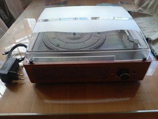 Tocadiscos Vinilo Marrón y Blanco