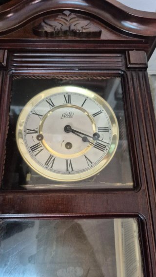 Reloj de Pared Gallo Antiguo Madera y Cristal