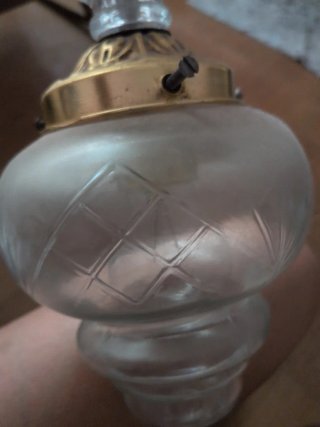 Lámpara techo vintage cristal y metal
