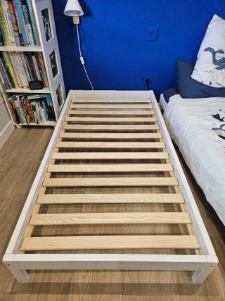 2 Camas Blancas 160x80cm Madera Maciza de pino