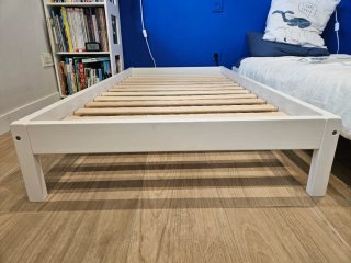2 Camas Blancas 160x80cm Madera Maciza de pino