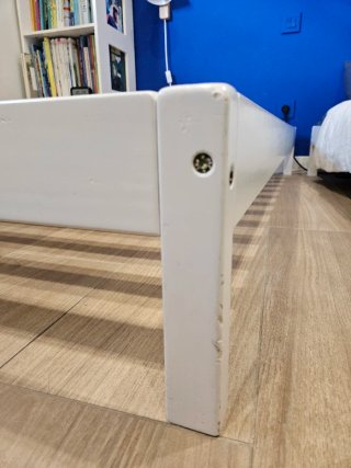 2 Camas Blancas 160x80cm Madera Maciza de pino