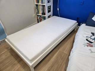2 Camas Blancas 160x80cm Madera Maciza de pino