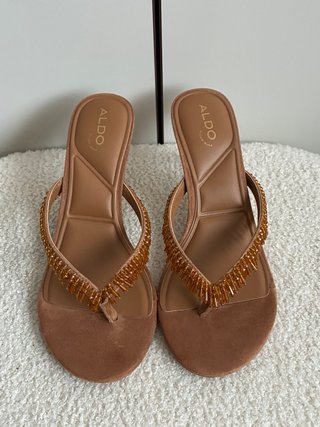 Sandalias Aldo Piel Tacón Marrón