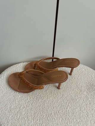 Sandalias Aldo Piel Tacón Marrón