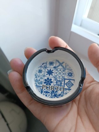 Cenicero Oporto Portugal Cerámica Azul