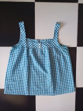 Blusa cuadros vichy azul