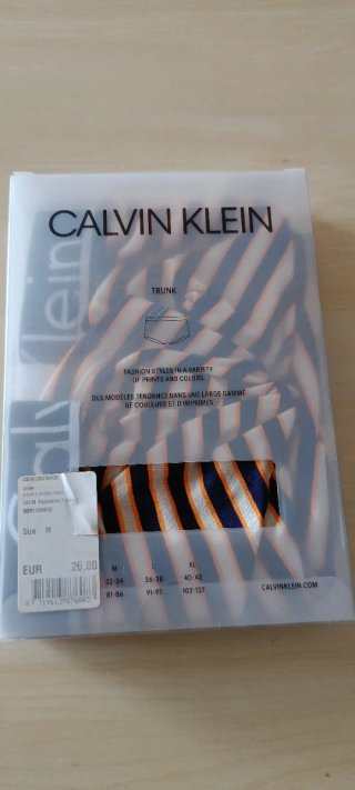2 Boxer Calvin Klein Rayas Azul/Naranja