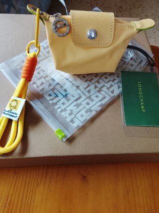 Neceser monedero Longchamp amarillo