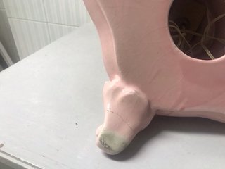 Pie de lámpara vintage Manises rosa