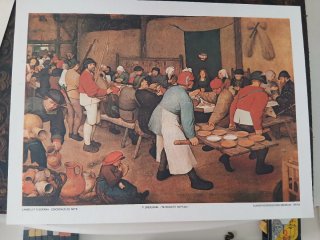 4 Láminas Le Roi Boit Teniers y Brueghel