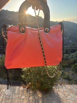 Borsa bauletto pelle color salmone