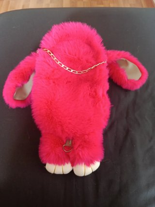 Bolso peluche conejo rosa