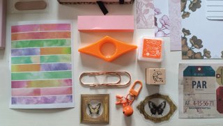 Set papelería vintage marrón-naranja