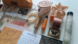 Set papelería vintage marrón-naranja