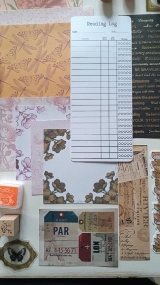 Set papelería vintage marrón-naranja