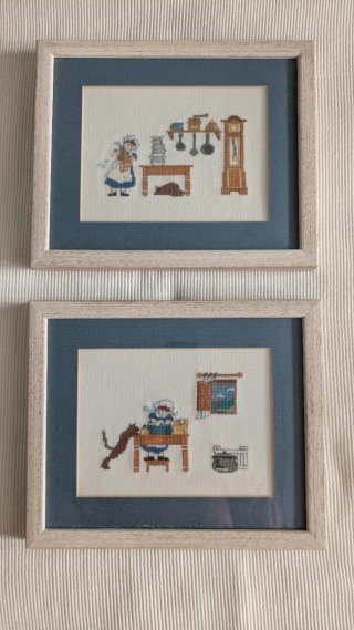2 Cuadros Punto de Cruz Cocina