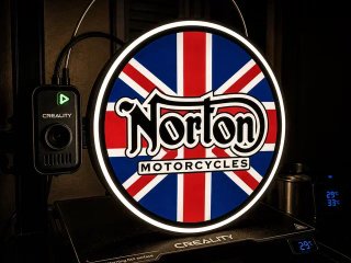 Cartel Luminoso Norton Motorcycles Union Jack