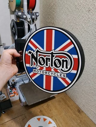 Cartel Luminoso Norton Motorcycles Union Jack