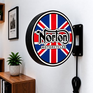 Cartel Luminoso Norton Motorcycles Union Jack